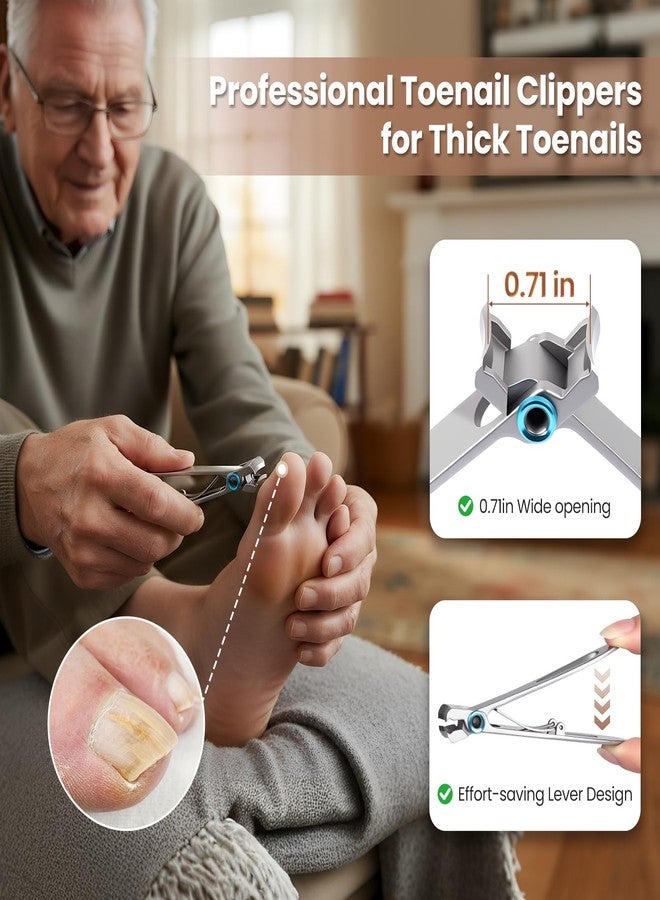 LIONVISON Ingrown Toenail Removal Kit: 8 Pcs Professional Toenail Clippers for Thick Toenails - Heavy Duty Nail Clippers Tools for Seniors Home Foot Care - Image 2